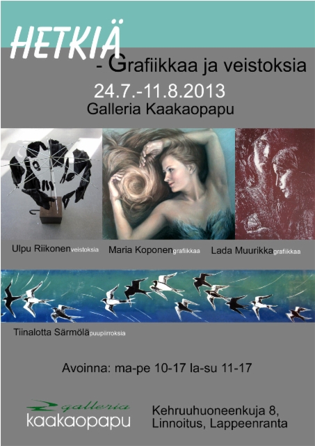 Hetkiä- yhteisnäyttelyn juliste 2013