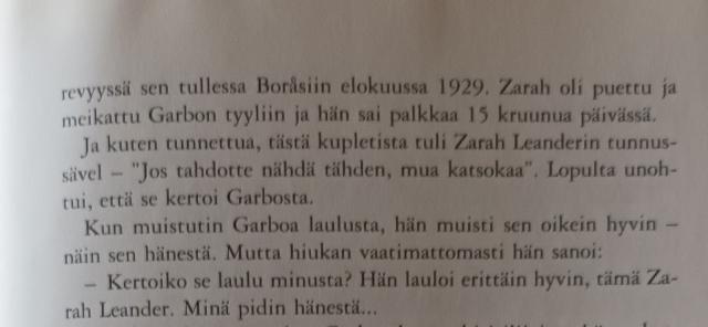 Garbo kertoo